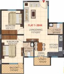 Green Leaf Ishanvi Green Leaf (2BHK+2T (1,017 sq ft) 1017 sq ft)