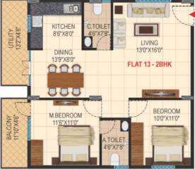 Green Leaf Ishanvi Green Leaf (2BHK+2T (1,166 sq ft) 1166 sq ft)
