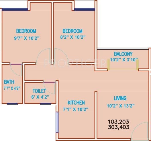 Maple Aapla Ghar Shikrapur (2BHK+2T (718 sq ft) 718 sq ft)