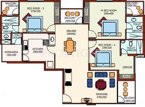 National Nandanam (3BHK+3T (1,788 sq ft) 1788 sq ft)