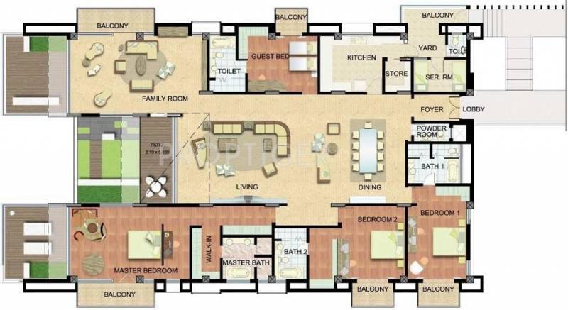 G Corp Seven On The Hill Floor Plan (4BHK+4T)