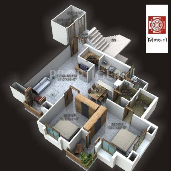 Shreem Shrushti (2BHK+2T (1,321 sq ft) 1321 sq ft)