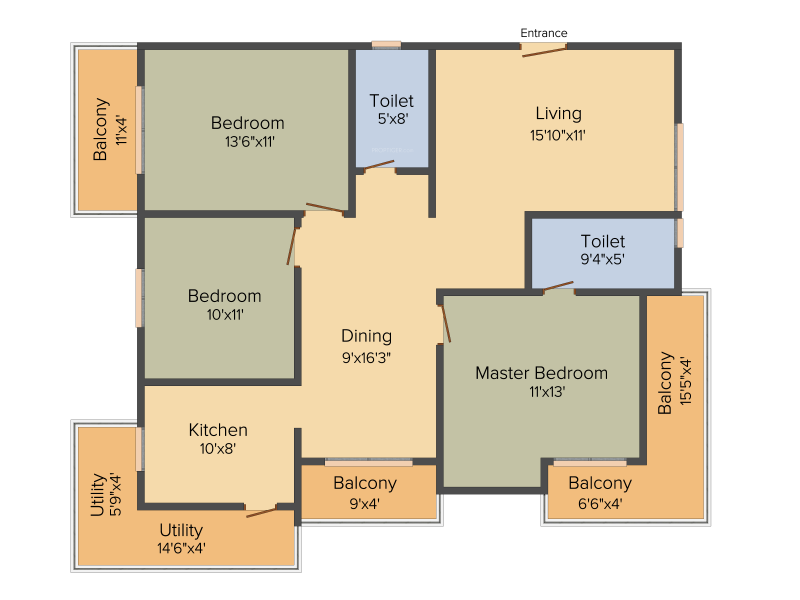 Sanjeevini Sanctuary (3BHK+2T (1,634 sq ft) 1634 sq ft)