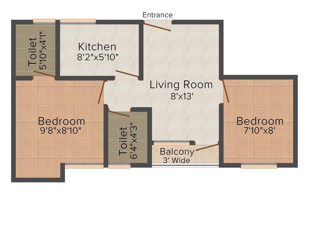 Signum Parkwoods Estate (2BHK+2T (596 sq ft) 596 sq ft)