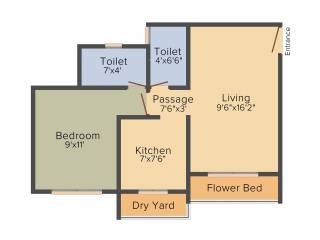 Ekta Parksville Phase III (1BHK+1T (630 sq ft) 630 sq ft)