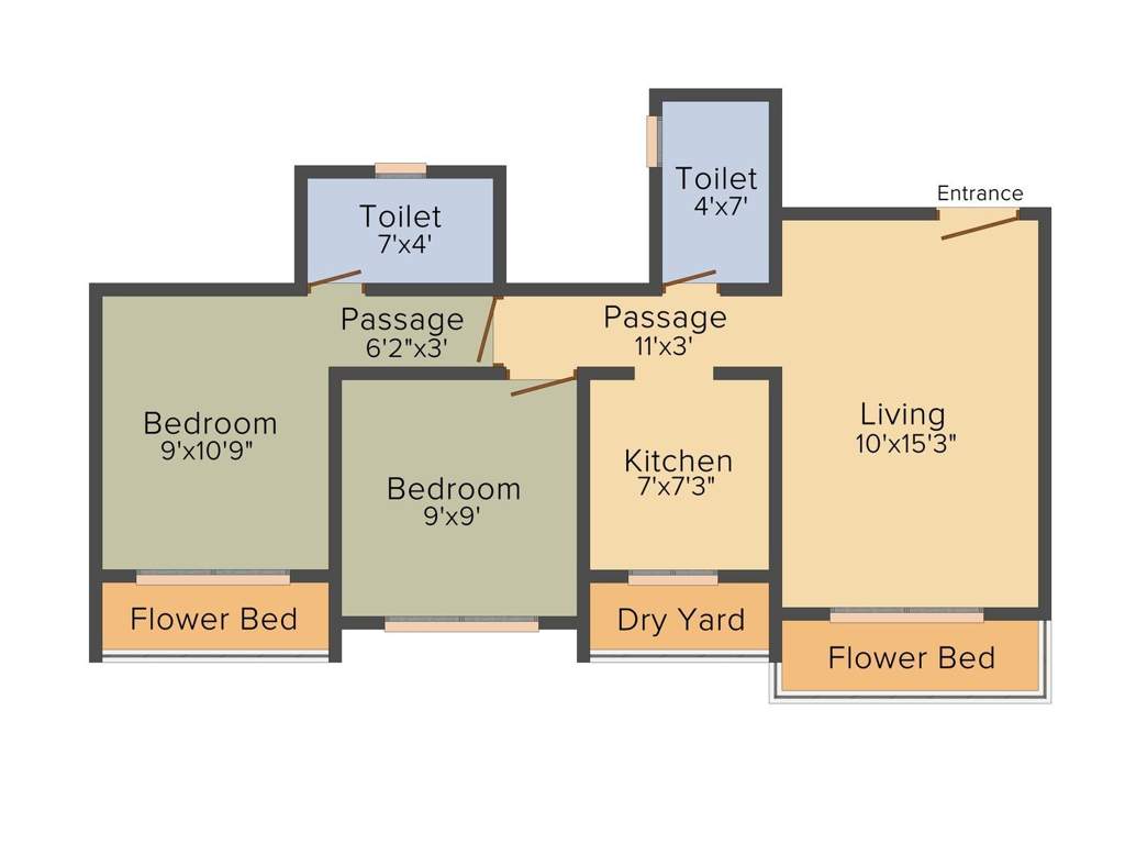 Ekta Parksville Phase III (2BHK+2T (940 sq ft) 940 sq ft)