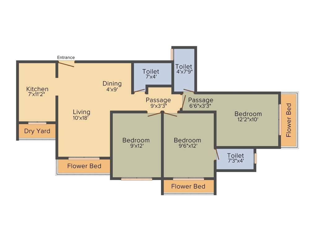 Ekta Parksville Phase III (3BHK+3T (1,350 sq ft) 1350 sq ft)