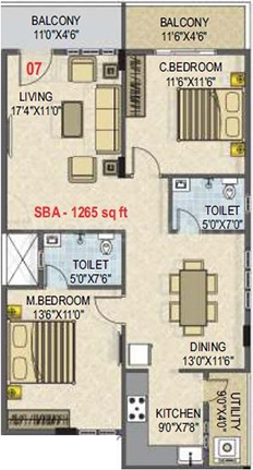 SLV Essenza (2BHK+2T (1,265 sq ft) 1265 sq ft) SLV Essenza (2BHK+2T (1,265 sq ft) 1265 sq ft)