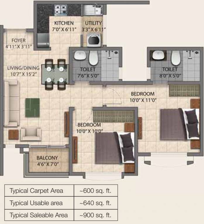 Provident Park Square Phase 3 Towers 5A and 5B (2BHK+2T (900 sq ft) 900 sq ft) Provident Park Square Phase 3 Towers 5A and 5B (2BHK+2T (900 sq ft) 900 sq ft)