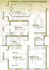 Spectra Sylvan (2BHK+2T (1,125 sq ft) 1125 sq ft)