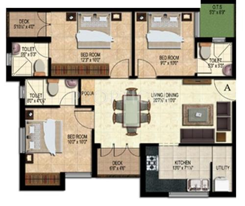 Arasur Aashirwad (3BHK+3T (1,148 sq ft) 1148 sq ft)