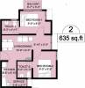 Arun Ratika II (2BHK+2T (635 sq ft) 635 sq ft)