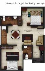 Urbanrise Code Name Million Carats (2BHK+2T (857 sq ft) 857 sq ft)