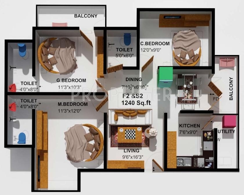 The Nest Ippo (3BHK+3T (1,240 sq ft) 1240 sq ft) The Nest Ippo (3BHK+3T (1,240 sq ft) 1240 sq ft)