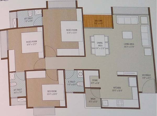 Sankalp Shreeji Sankalp (3BHK+3T (1,060.03 sq ft) 1060.03 sq ft)