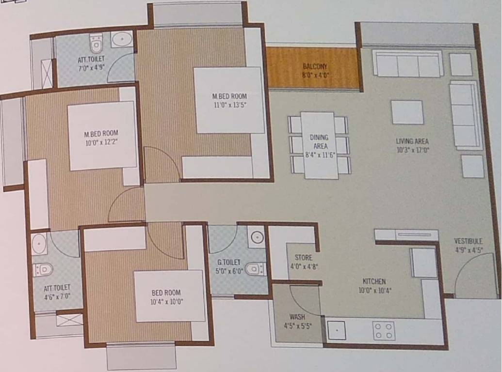 Sankalp Shreeji Sankalp (3BHK+3T (1,060.03 sq ft) 1060.03 sq ft)