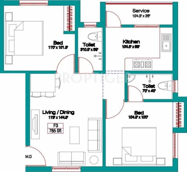 Intech Ponni (2BHK+2T (785 sq ft) 785 sq ft) Intech Ponni (2BHK+2T (785 sq ft) 785 sq ft)