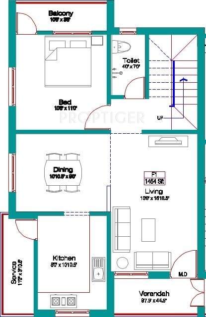 Intech Ponni (2BHK+2T (1,454 sq ft) 1454 sq ft)
