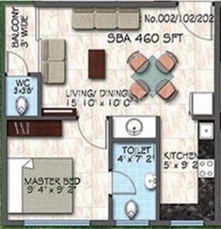 MCB Rhythms (1BHK+1T (460 sq ft) 460 sq ft) MCB Rhythms (1BHK+1T (460 sq ft) 460 sq ft)