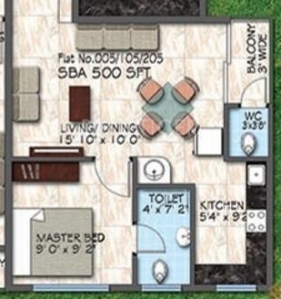 MCB Rhythms (1BHK+1T (500 sq ft) 500 sq ft) MCB Rhythms (1BHK+1T (500 sq ft) 500 sq ft)
