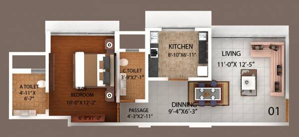Bajaj Enchante Panchsheel CHSL (1BHK+1T (479 sq ft) 479 sq ft)