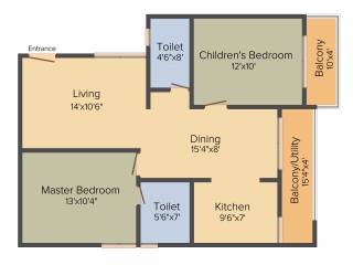 Sanjeevini Sanctuary (2BHK+2T (1,064 sq ft) 1064 sq ft)