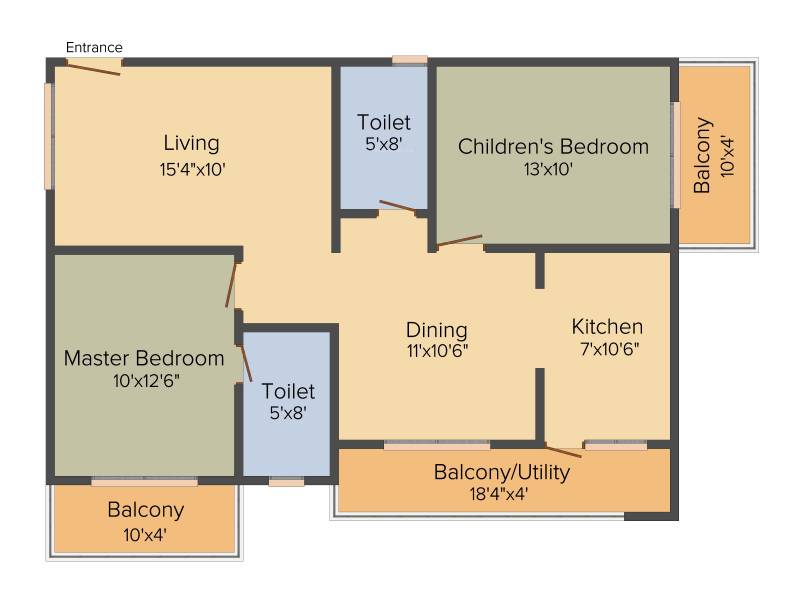 Sanjeevini Sanctuary (2BHK+2T (1,200 sq ft) 1200 sq ft)