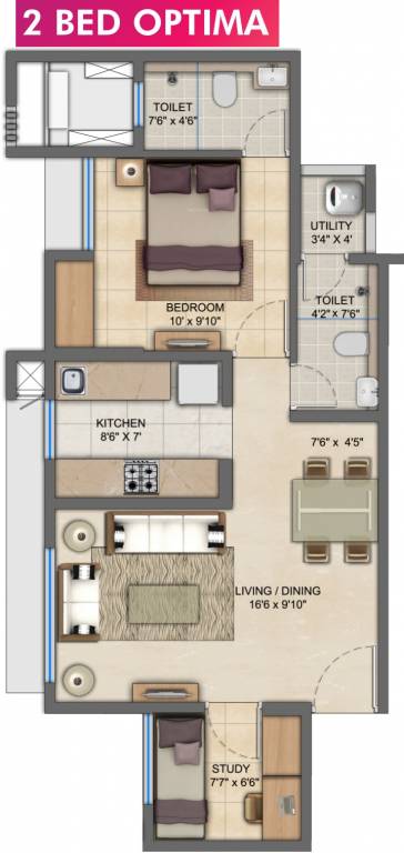 Lodha Upper Thane (2BHK+2T (489.2 sq ft) 489.2 sq ft) Lodha Upper Thane (2BHK+2T (489.2 sq ft) 489.2 sq ft)