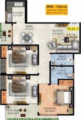 Raunak Lifestyle (3BHK+2T (799.28 sq ft) 799.28 sq ft) Raunak Lifestyle (3BHK+2T (799.28 sq ft) 799.28 sq ft)