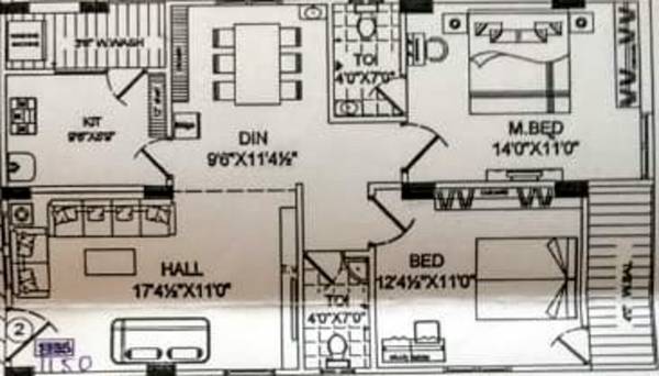 Konkas Pushpanjali (2BHK+2T (1,150 sq ft) 1150 sq ft)