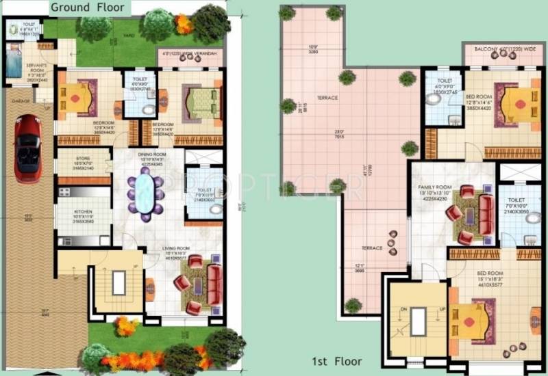 Sahara Samatva Bunglow Floor Plan (4BHK+4T)