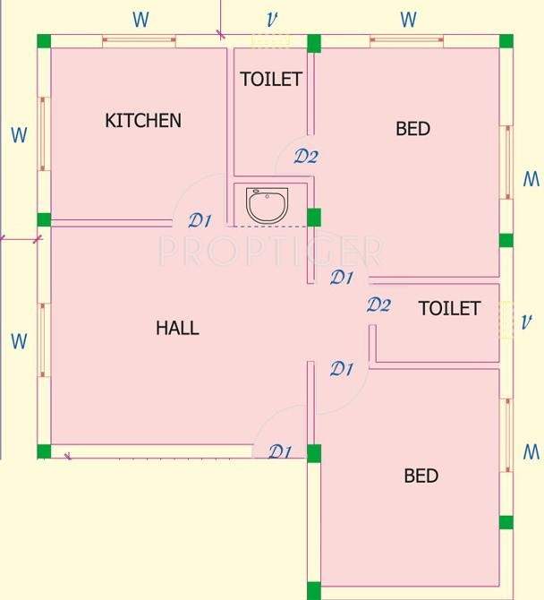 LS Avenue (2BHK+2T (935 sq ft) 935 sq ft)