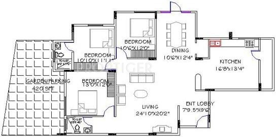 Narayan Ne Amor (3BHK+2T (1,415 sq ft) 1415 sq ft)