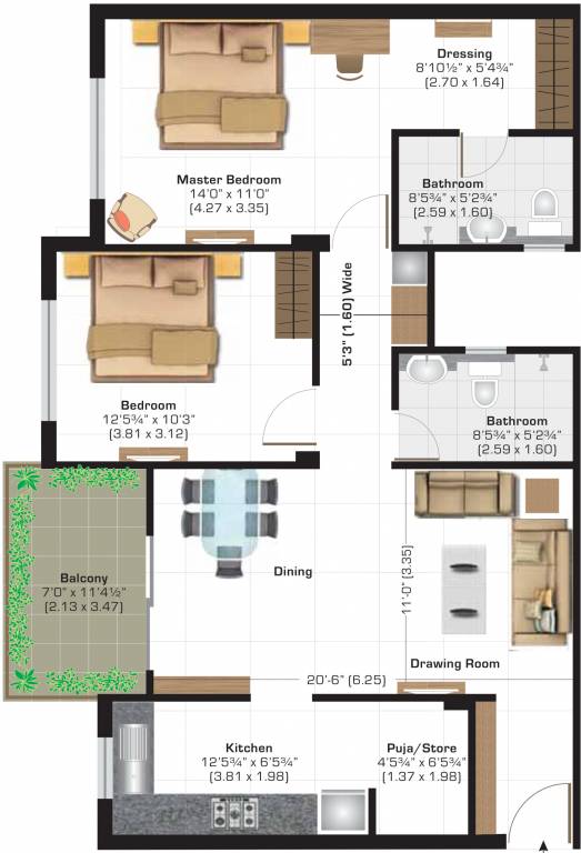 Ashiana Shubham Phase II (2BHK+2T (1,156 sq ft) + Pooja Room 1156 sq ft) Ashiana Shubham Phase II (2BHK+2T (1,156 sq ft) + Pooja Room 1156 sq ft)