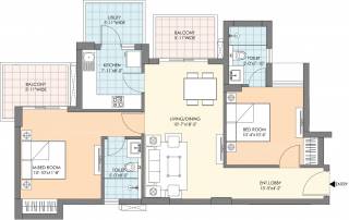 M3M Natura (2BHK+2T (1,242 sq ft) 1242 sq ft)