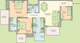 M3M Natura (2BHK+2T (1,478 sq ft) + Study Room 1478 sq ft)