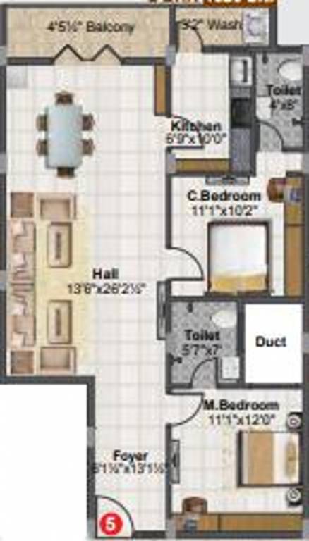 SM Infra Platina (2BHK+2T (1,320 sq ft) 1320 sq ft)