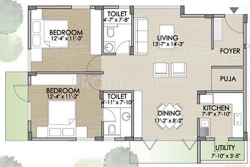 Mythreyi Sanyog (2BHK+2T (1,137 sq ft) Pooja Room 1137 sq ft) Mythreyi Sanyog (2BHK+2T (1,137 sq ft) Pooja Room 1137 sq ft)