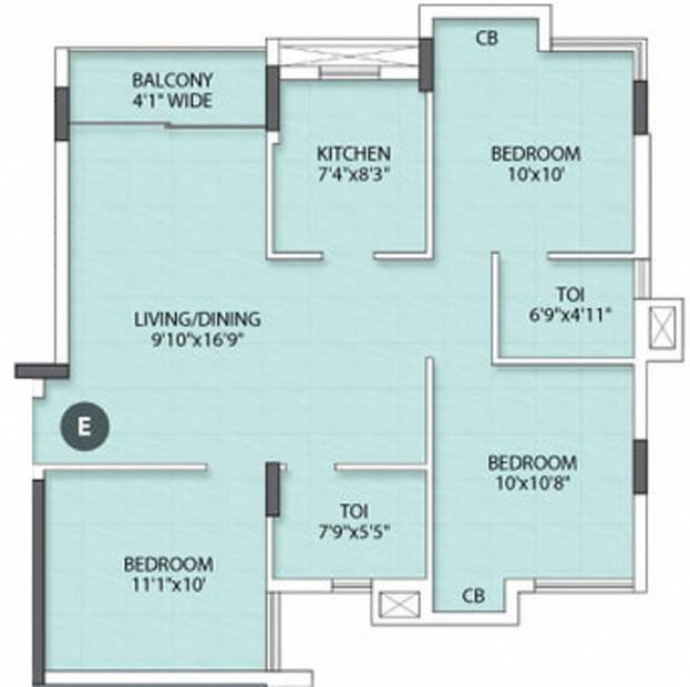 Rishi Ventoso (3BHK+2T (1,346 sq ft) 1346 sq ft)
