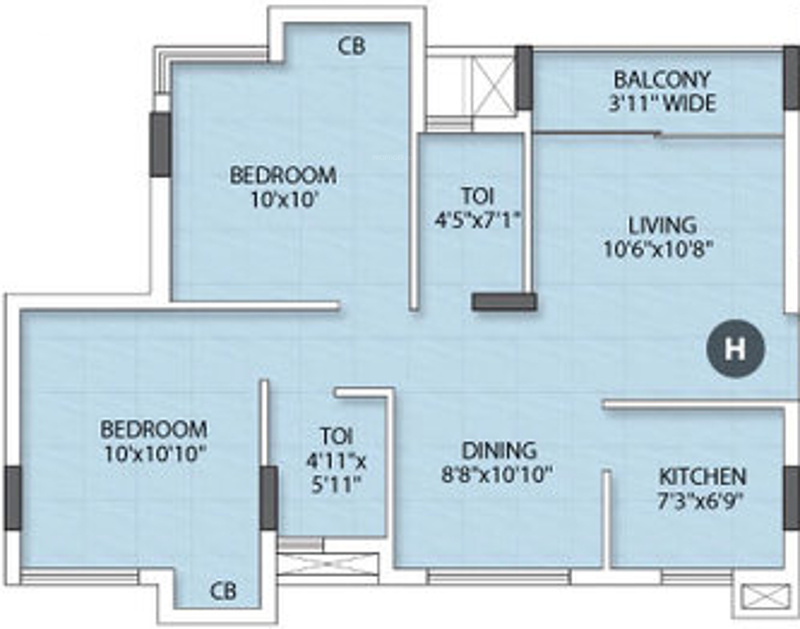 Rishi Ventoso (2BHK+2T (1,119 sq ft) 1119 sq ft) Rishi Ventoso (2BHK+2T (1,119 sq ft) 1119 sq ft)