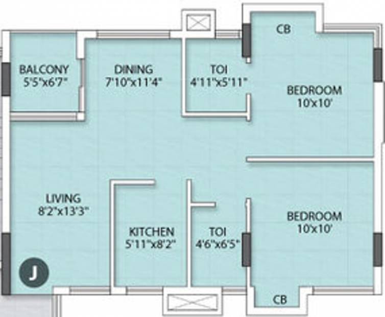 Rishi Ventoso (2BHK+2T (1,067 sq ft) 1067 sq ft)
