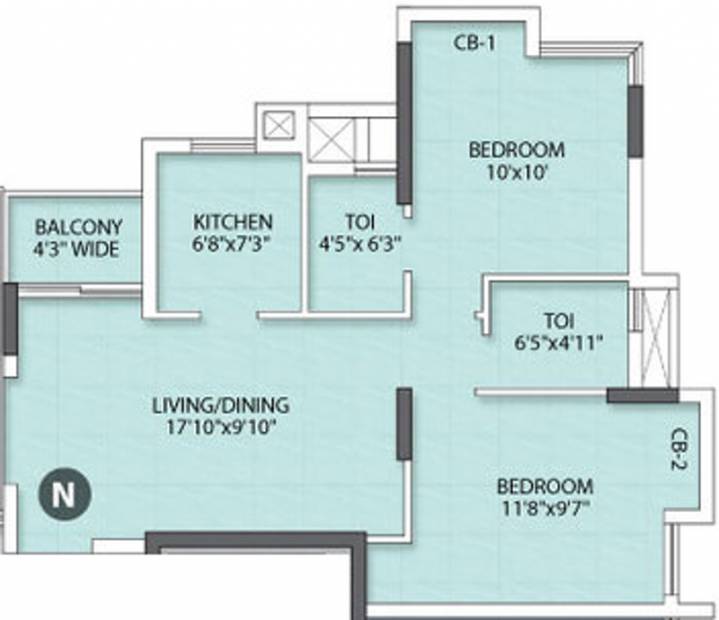 Rishi Ventoso (2BHK+2T (898 sq ft) 898 sq ft)