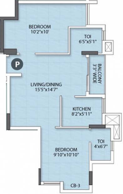 Rishi Ventoso (2BHK+2T (901 sq ft) 901 sq ft)