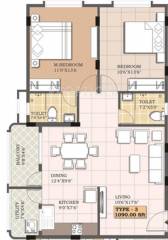 Bharat Creative North Nest (2BHK+2T (1,090 sq ft) 1090 sq ft)