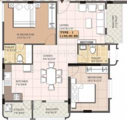 Bharat Creative North Nest (2BHK+2T (1,140 sq ft) 1140 sq ft)