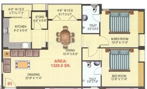 Winning Balaji Homes (2BHK+2T (1,320 sq ft) 1320 sq ft)