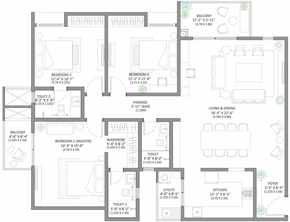 Assetz Marq 2 (3BHK+3T (1,906.00 sq ft) 1906 sq ft)