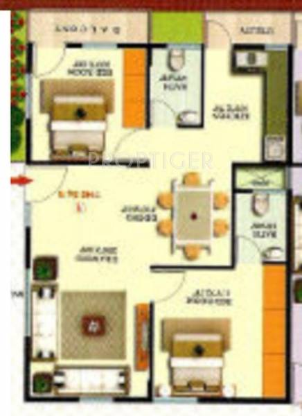 i1 Brindavan (2BHK+2T (1,006 sq ft) 1006 sq ft)