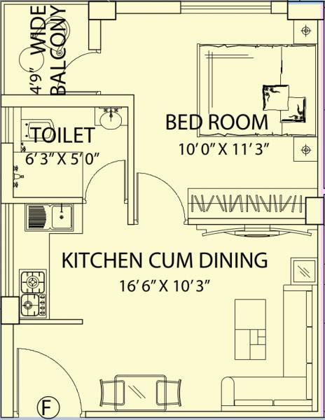 Gourisut Green Woods (1BHK+1T (393 sq ft) 393 sq ft)