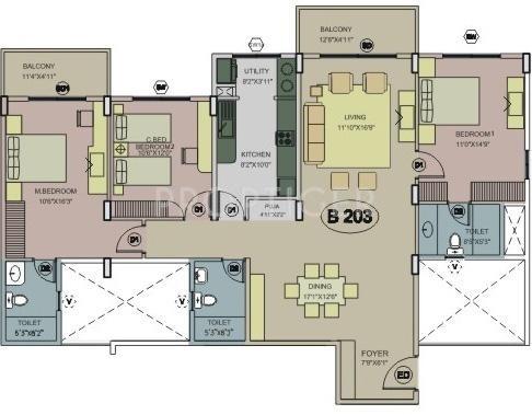 Gina Living Waters (3BHK+3T (1,793 sq ft) 1793 sq ft) Gina Living Waters (3BHK+3T (1,793 sq ft) 1793 sq ft)